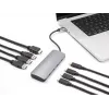 USB-C šakotuvas DELOCK 64323 — USB 3.2 Gen 2 Type-C priegloba, HDMI + 2× USB-A + 2× USB-C, 10 Gbit/s, pilkas