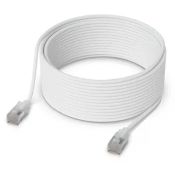 Tinklo kabelis Ubiquiti UACC-Cable-Patch-EL-C6A-15M-W RJ-45 Cat6a 15m permatomas baltas