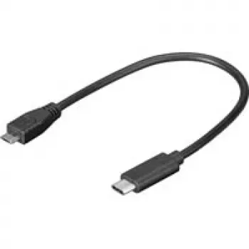 Wentronic Goobay USB 2.0 Micro-Plug (Type B) > USB-C Plug Cable, 0,2 m - USB 2.0 HighSpeed (67895)