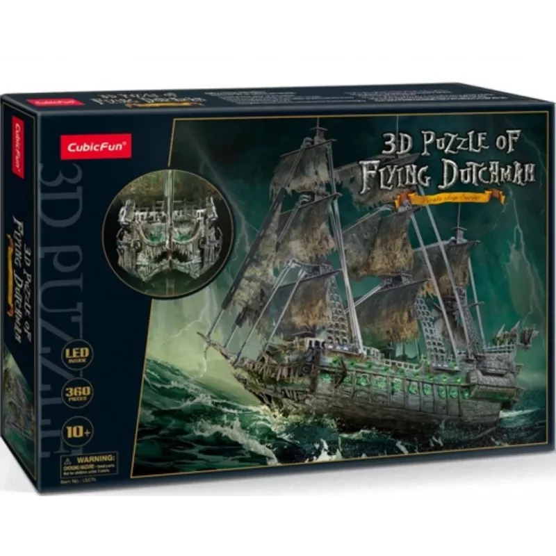 3D LED dėlionė „Skrajojantis olandas“ modelis L526H, No name — surinktas šviečiantis modelis