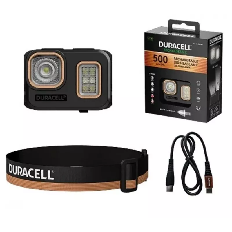 Duracell DH500R priekinis žibintuvėlis juodas, oranžinis