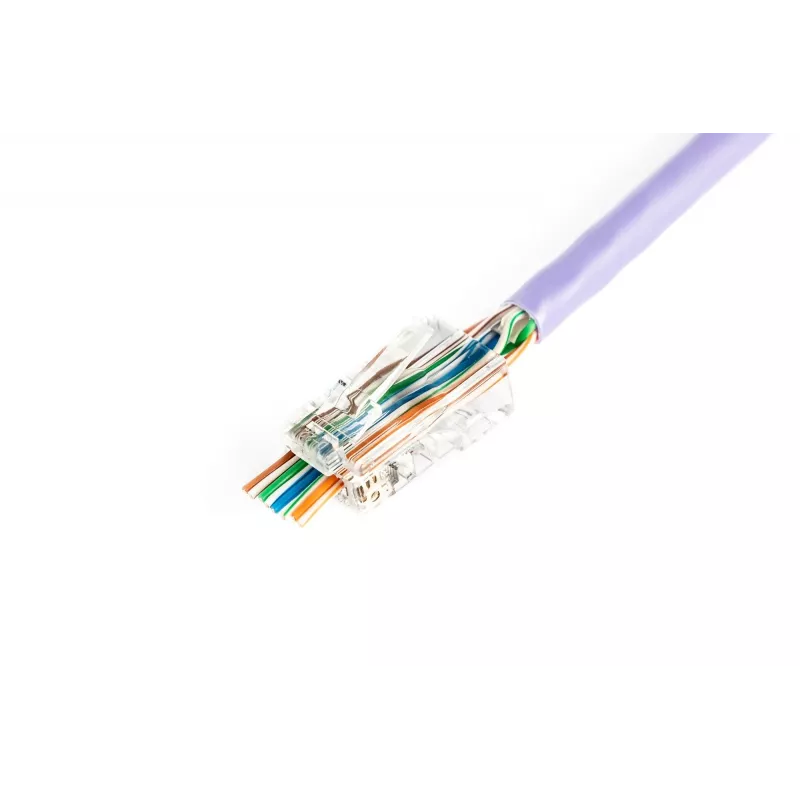 DIGITUS RJ45 Modular Plug (8P8C) Pass-through, CAT 5e, Unshielded, AWG 26-24, 100 Pieces (X-ML-5U-EZ)