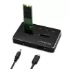 Qoltec 50310 Diskų prijungimo stotelė 2x SSD M.2 SATA NGFF USB Type C