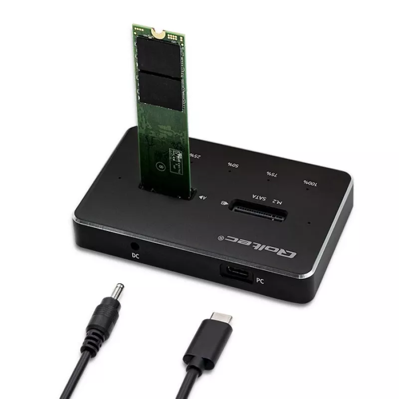 Qoltec 50310 Diskų prijungimo stotelė 2x SSD M.2 SATA NGFF USB Type C