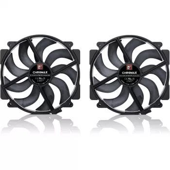 Noctua NF-A14x25r G2 PWM Sx2-PP chromax.Juoda 140 mm dvigubas ventiliatorius