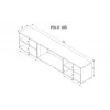 TV spintelė Cama Meble POLO 180x33x39 cm su elektriniu židiniu 1400–1600 W, juoda, 2 lentynos, laminatas