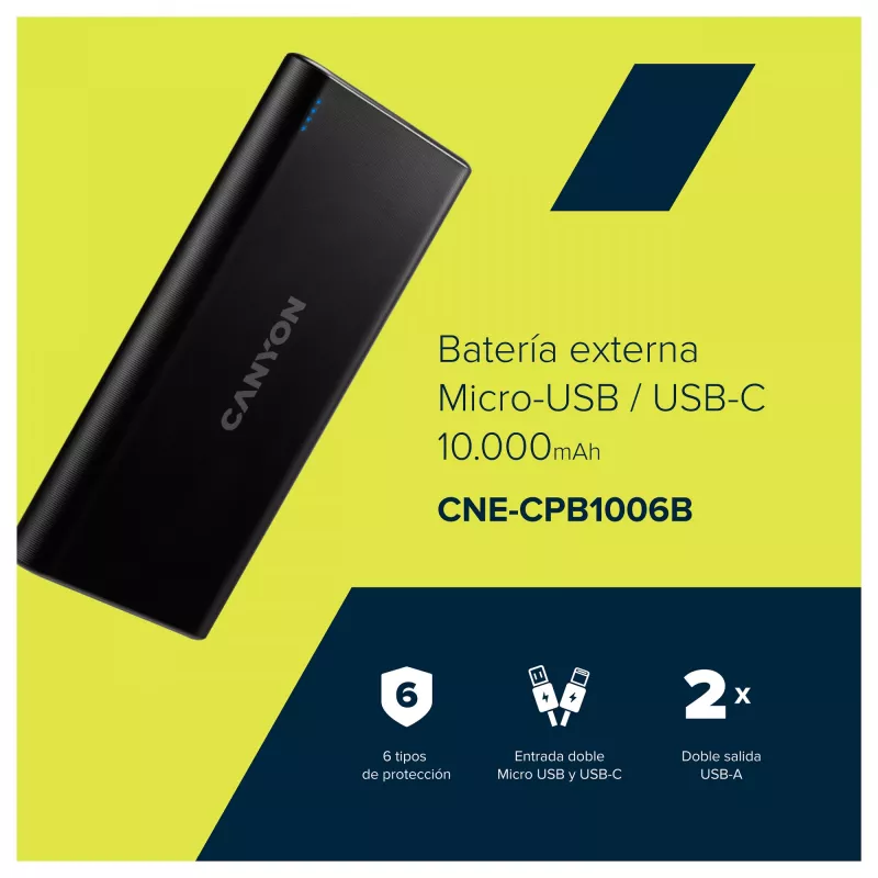 Nešiojamasis įkroviklis Canyon PB-106 10000 mAh