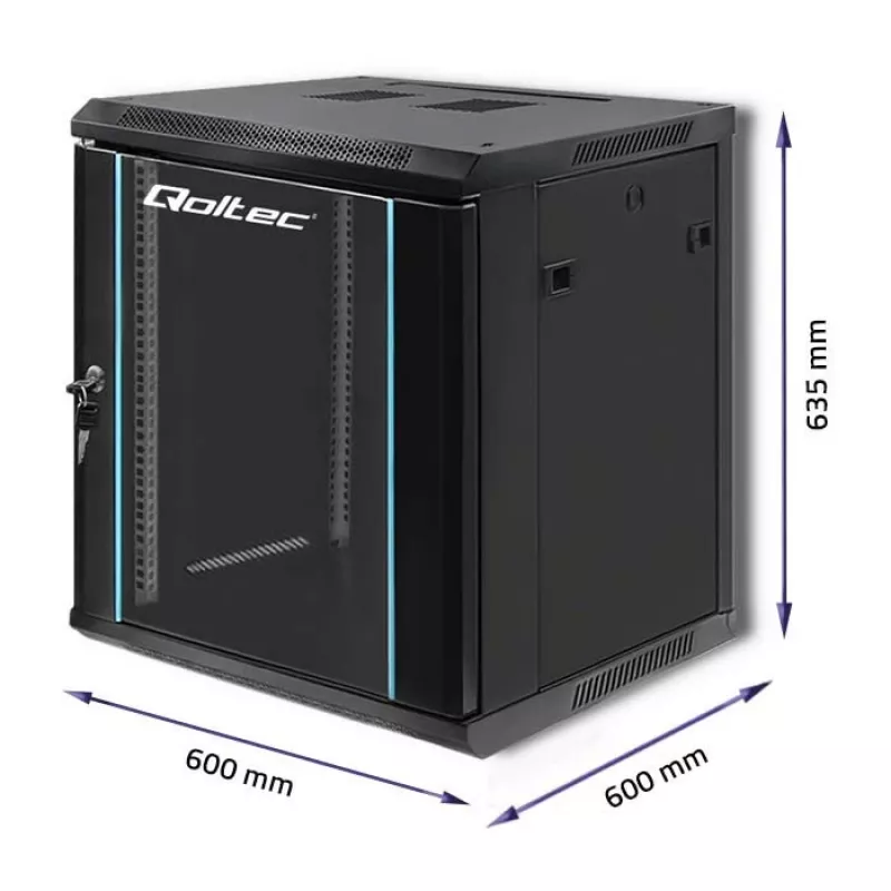 19 colių stovo spinta QOLTEC 54467, 12U, 600x635x600 mm