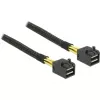 Delock - vidinis SAS kabelis - SAS 6 Gbit/s - 4x Mini SAS HD (SFF-8643) į 4x Mini SAS HD (SFF-8643) - 1,0 m - skirtas P/N: 62703, 62704 (83387)