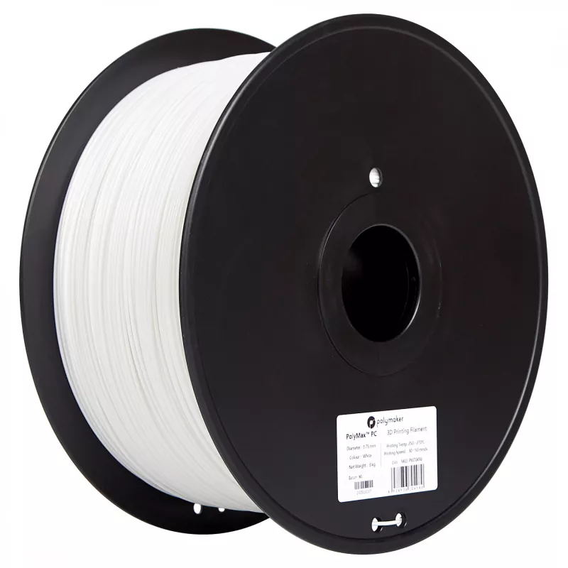 3D filamentas POLYMAKER POLYMAX PC 1,75 mm Baltas 3 kg