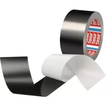 Aliuminio juosta Tesa 50577 juoda matinė 25 m x 50 mm — karščiui atspari lipni folija