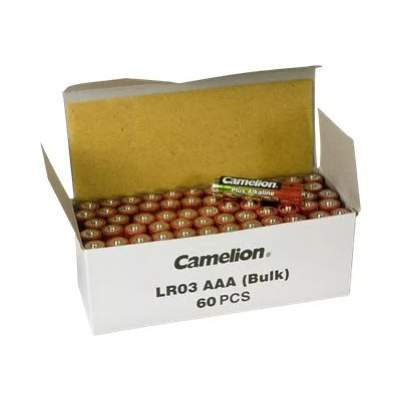 Šarminės baterijos CAMELION AAA (LR03) 60 vnt. — pakuotė didelės iškrovos prietaisams