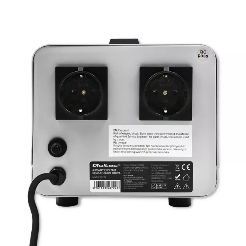 Qoltec 50724 automatinis įtampos stabilizatorius AVR 2000 VA