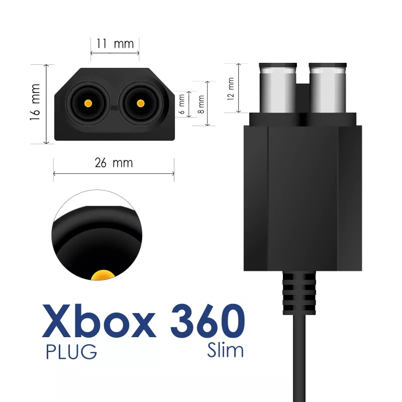 Akyga AK-PD-13 maitinimo blokas Xbox 360 Slim konsolei, 12 V / 10,83 A + 5 V / 1 A, 135 W