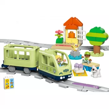 Žaislinis traukinio rinkinys LEGO DUPLO Interactive Adventure Railway 10427, 57 dalys, 2 minifigūrėlės, nuo 2 metų