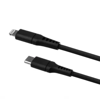 USB-C į Lightning fiksuotas laidas FIXED FIXDLS-CL12-BK 1,2 m skystas silikonas