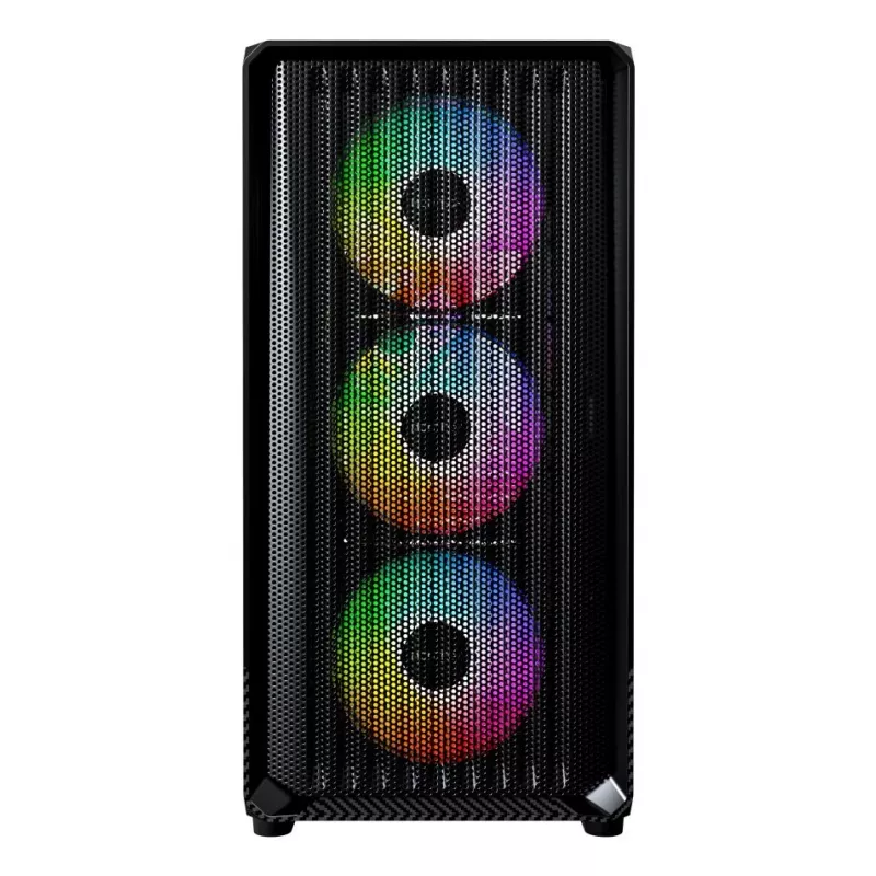 Montech X5M (B) Micro Tower PC korpusas — Micro‑ATX/Mini‑ITX, 3x120mm priekyje, 1x120mm gale, palaiko ATX PSU, 2x3.5 colio + 4x2.5 colio, juoda