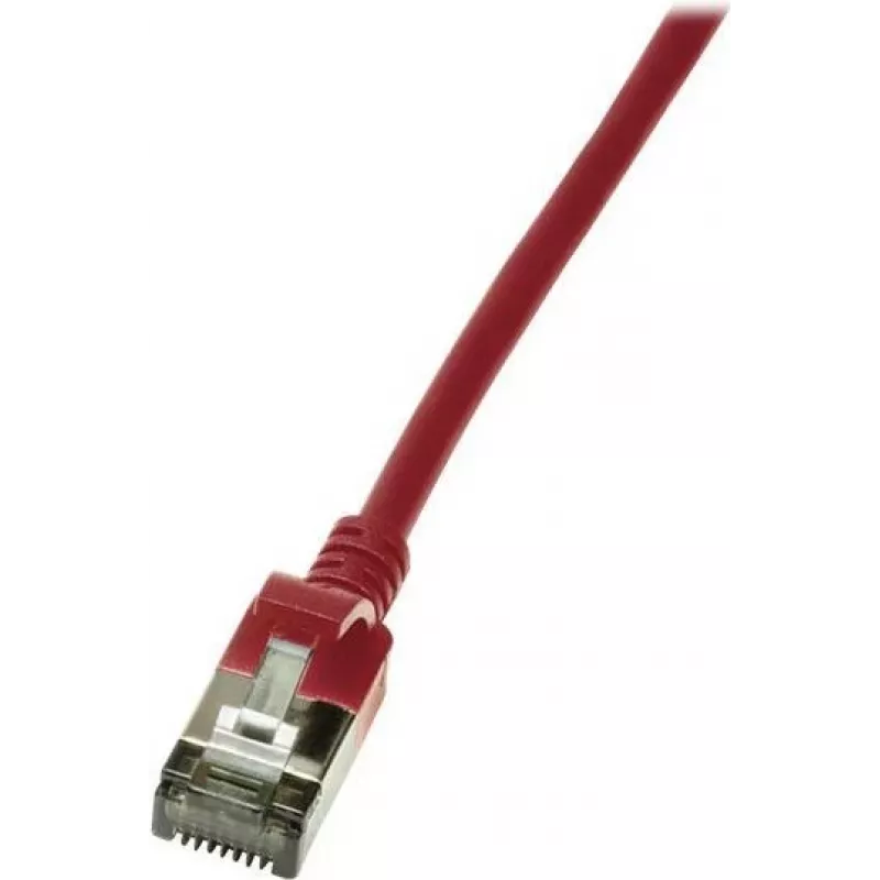 Tinklo kabelis LogiLink plonas U/FTP raudonas RJ-45 Cat6a 0,3 m