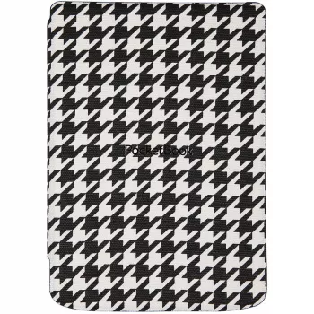 Dėklas-knygutė 6 colių el. knygų skaityklėms PocketBook Shell — juoda/balta, 112×160×12,5 mm