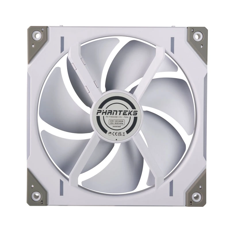 Ventiliatorius Phanteks D30-140 14 cm Baltas 250-1800 RPM 32.1 dB