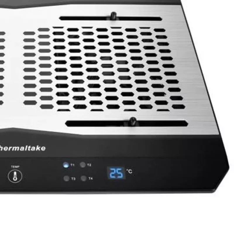 Nešiojamojo kompiuterio aušinimo padėklas THERMALTAKE CL-N002-PL12BL-A su 12 cm ventiliatoriumi, aliuminis ir plastikas, 390×277,5×49,3 mm, 1000–1300 RPM