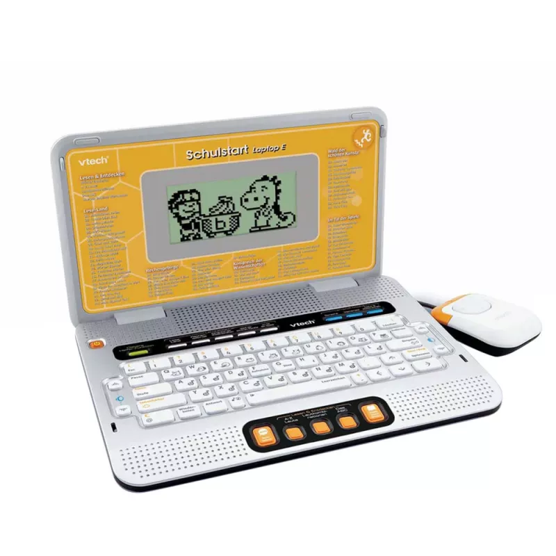 Vaikiškas mokomasis nešiojamas kompiuteris Laptop E VTech su dėklu (geltonas/pilkas)
