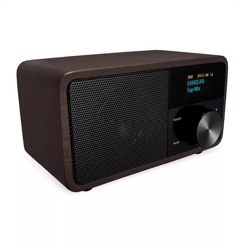 Radijas Sangean DDR-7 Dark Wood FM/AM su Bluetooth — kompaktiškas stalinis imtuvas su medžio apdaila