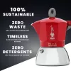 Moka puodas Bialetti Moka Induction 0,1 L Raudona Sidabrinė