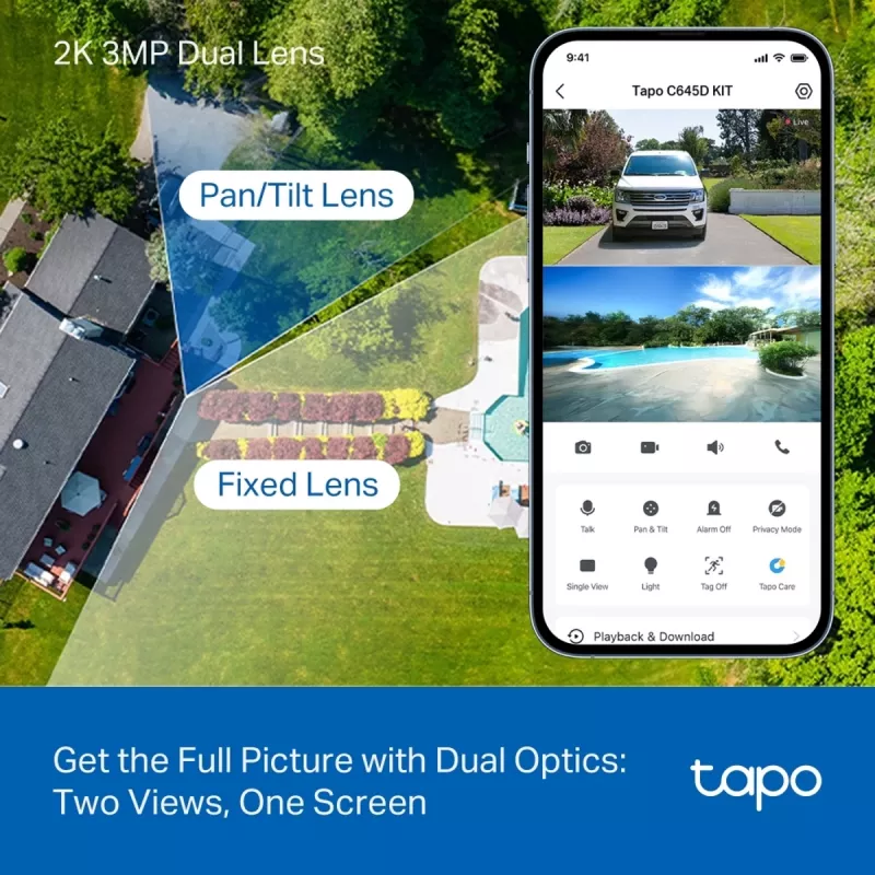 TP-Link Tapo C645D KIT, saulės energija varoma besielė PTZ kamera, 3 MP