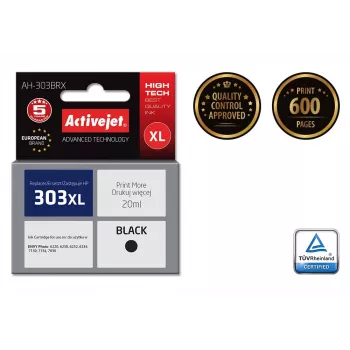 Activejet AH-303BRX rašalo kasetė (pakaitalas HP 303XL T6N04AE; Premium; 20ml; juoda)
