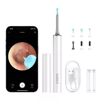 Ausų valiklis Bebird T15 Smart Visual White — vizualinis otoskopas ausų valymo įrenginys