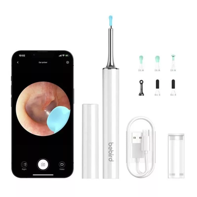 Ausų valiklis Bebird T15 Smart Visual White — vizualinis otoskopas ausų valymo įrenginys