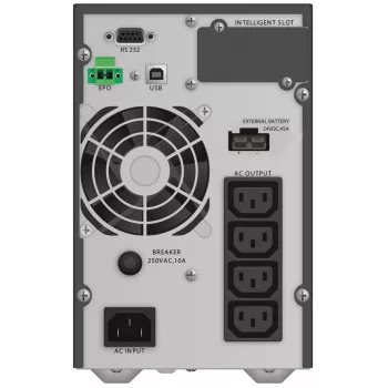 Nepertraukiamo maitinimo šaltinis PowerWalker VFI 1000 TGB — 1 kVA (900 W), dvigubo keitimo internetinis, 4× C13 lizdai, USB, RS-232, EPO