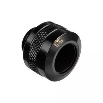 Jungtis Alphacool 17471 — žalvaris juoda, Ø22 mm, aukštis 20 mm