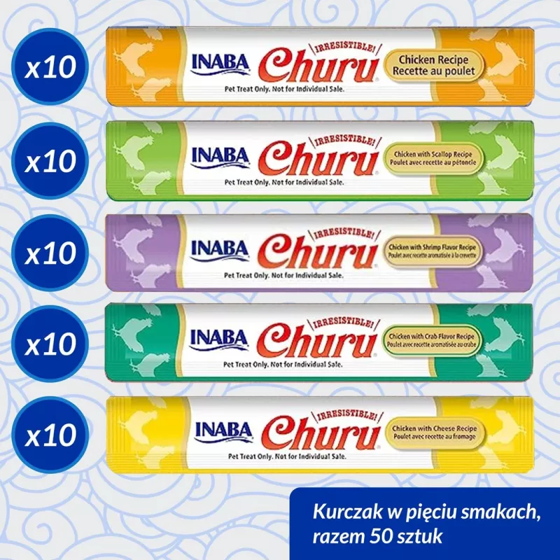 INABA Churu Varieties Chicken - katės skanėstai - 50 x 14g