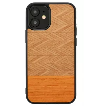 Man and Wood telefono dėklas, skirtas „iPhone 12 mini“, silkės rašto (arancia) juodas