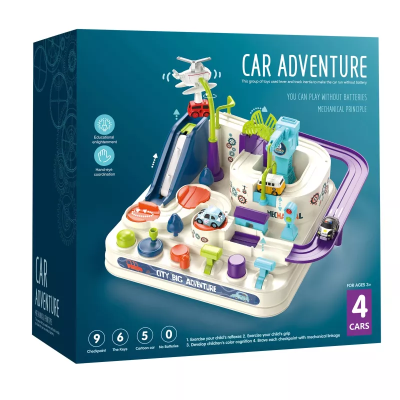 Žaislinis lenktynių trasos rinkinys Extralink TOYS — išmaniųjų automobilių žaidimų rinkinys, modulinės trasos dalys, baterijomis maitinamos transporto priemonės