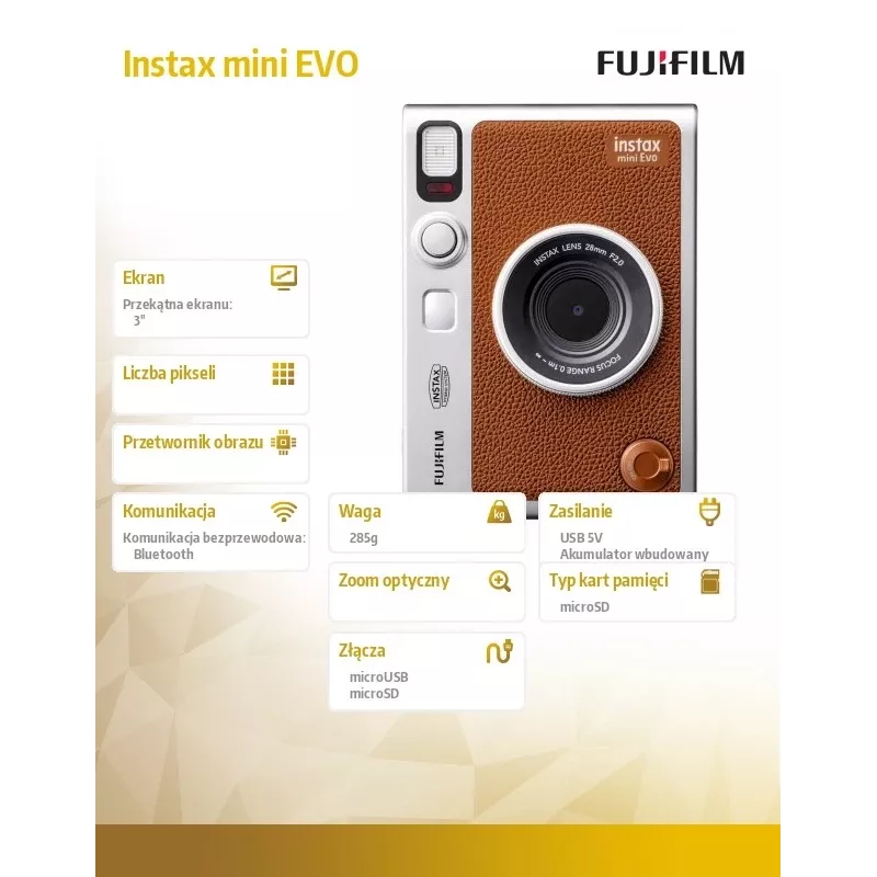 Fotoaparatas Instax mini EVO rudas
