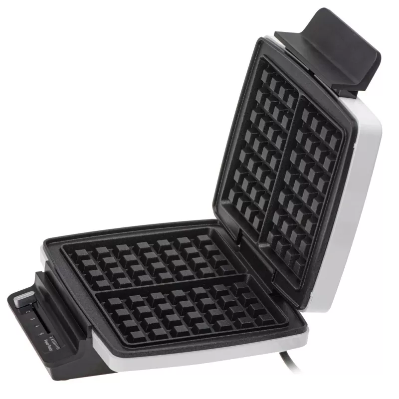 Vaflių keptuvė Adler AD 3085 — 1200 W, 2 stačiakampiai vafliai 9×13 cm, reguliuojama temperatūra, nepridegančios plokštės