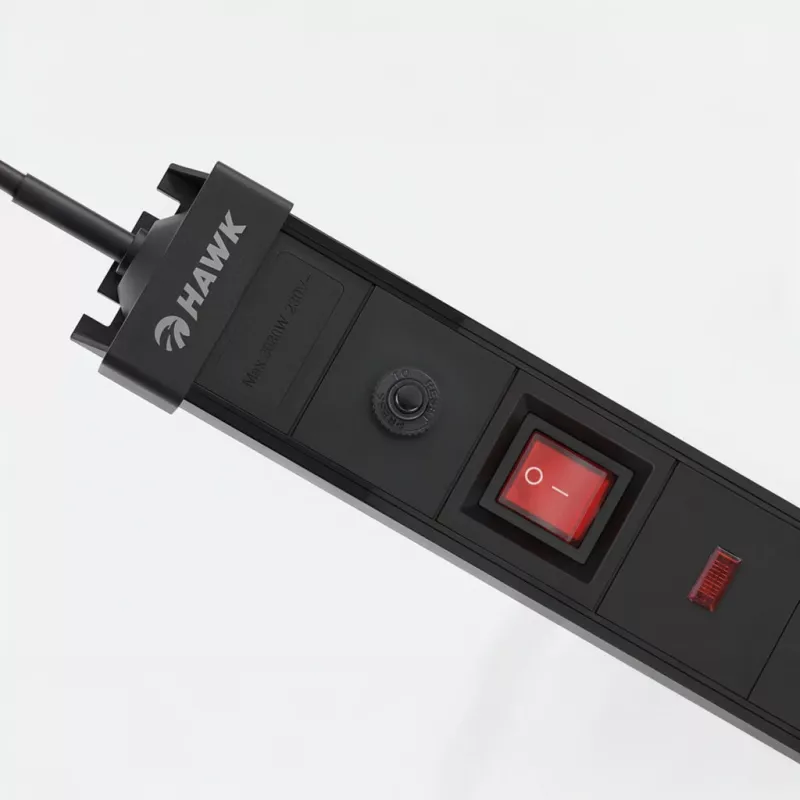 Apsaugos nuo viršįtampių juosta Hawk HWPS801BK 1,5 m maitinimo kabelis, modelis HWPS801BK