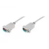 Assmann Zero-Modem jungiamasis kabelis. D-Sub9 F/F. 3,0 m. užsegami gaubtai. smėlio sp. (AK-610100-030-E)