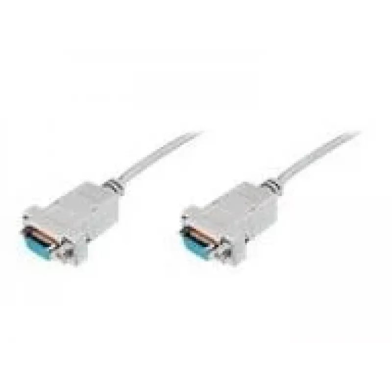 Assmann Zero-Modem jungiamasis kabelis. D-Sub9 F/F. 3,0 m. užsegami gaubtai. smėlio sp. (AK-610100-030-E)