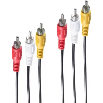 shiverpeaks BASIC-S 3x RCA - 3x RCA 2.5m garso kabelis 2,5 m 3 x RCA juoda - raudona - balta - geltona (BS40150-2.5)