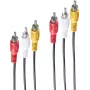 shiverpeaks BASIC-S 3x RCA - 3x RCA 2.5m garso kabelis 2,5 m 3 x RCA juoda - raudona - balta - geltona (BS40150-2.5)