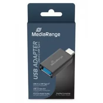 Kabelio adapteris MediaRange MRCS216 — USB Type-A į USB Type-C, juodas