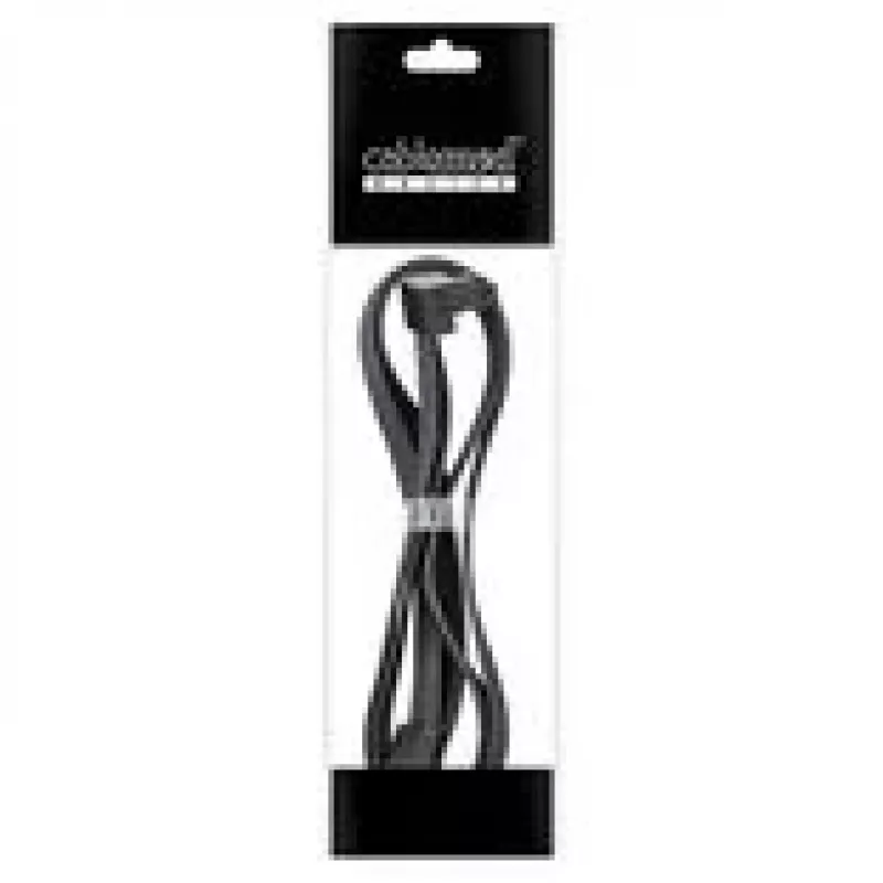 CableMod Basics Universal 12V 2x6 kabelis, 90° jungtis, 16 kontaktų į 16 kontaktų - juodas, 60 cm, var. B