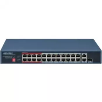 Hikvision Value Series 24 prievadų greitasis eterneto nevaldomas PoE komutatorius