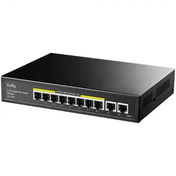Cudy GS1010PE tinklo komutatorius Gigabit Ethernet 10 prievadų PoE Juoda