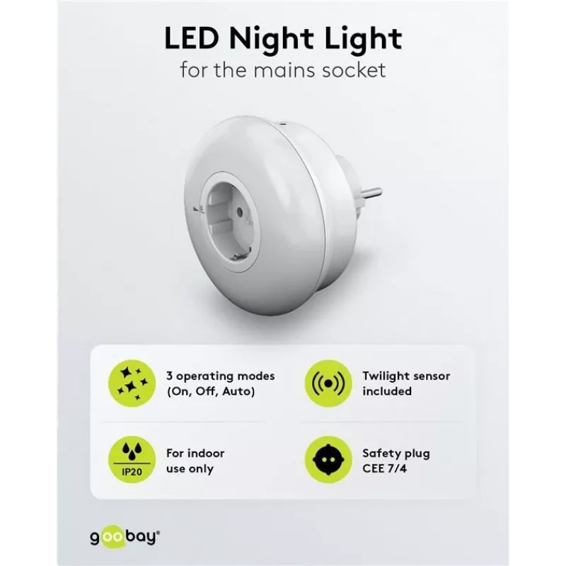 Goobay LED naktinė lemputė kištukiniam lizdui (64566)