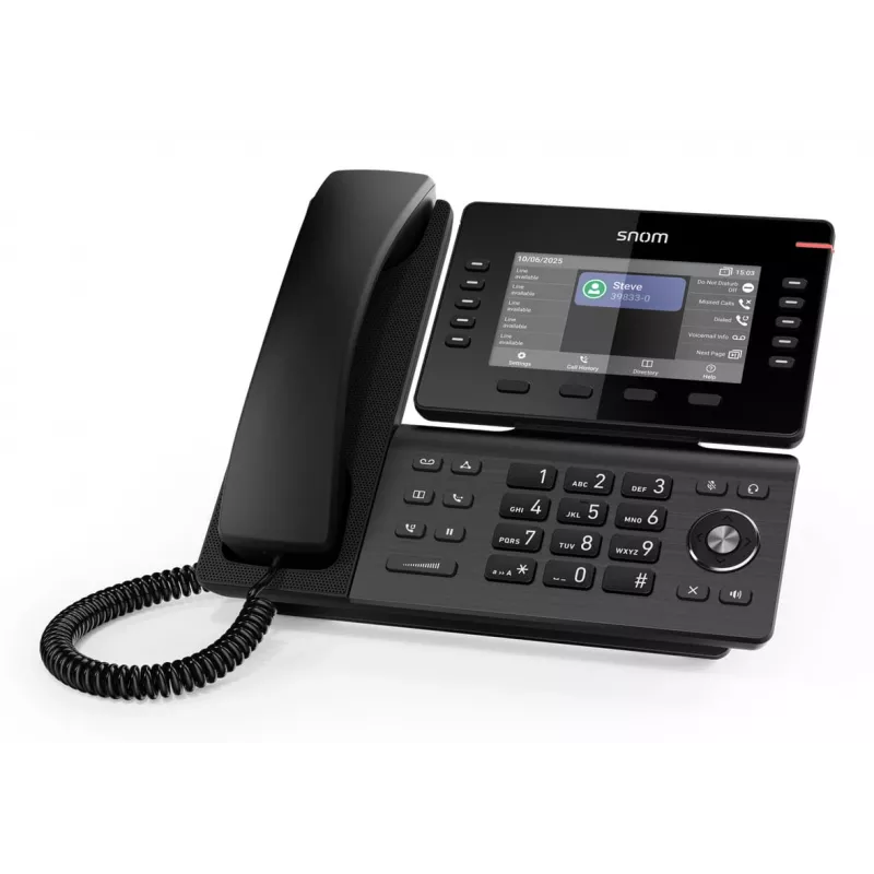 IP telefonas Snom D815WB Juoda — 5 colių IPS ekranas, Gigabit Ethernet, Wi‑Fi 802.11n/ac, PoE, Bluetooth